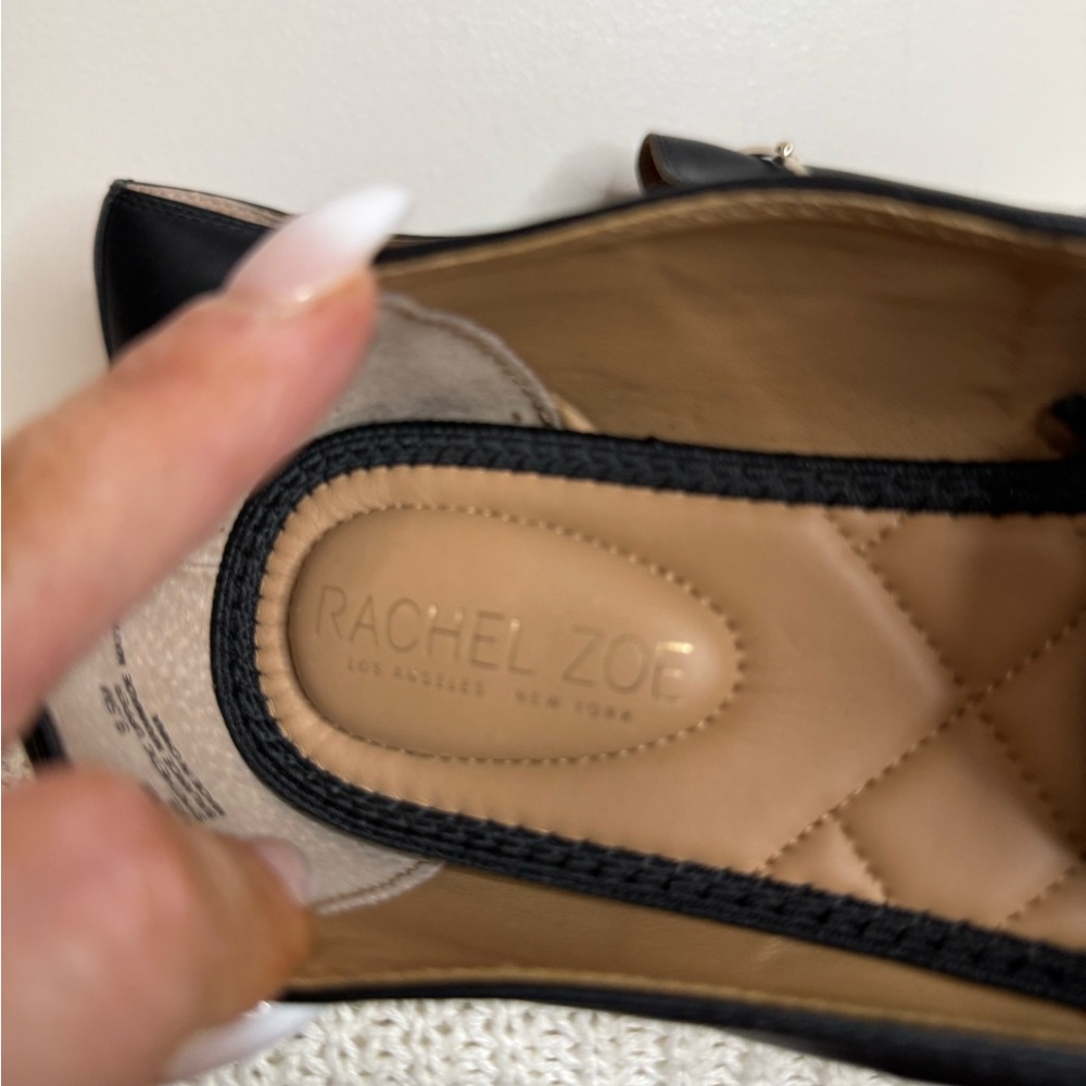 Rachel Zoe Black Faux Leather Slip-On Loafers with silver  Bit Detail size 9.5 - Picture 9 of 12